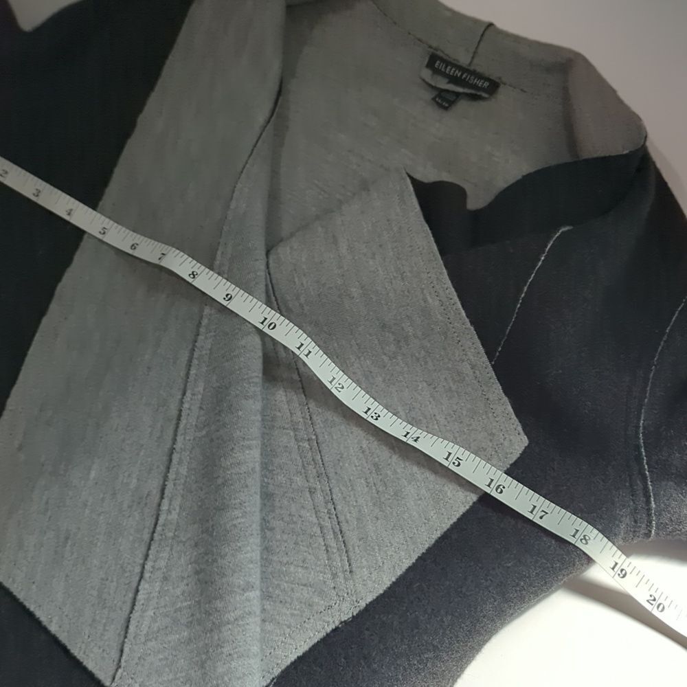 Eileen Fisher Sweater Womens XS Gray Open Front Sweater Jacket Merino Wool - Picture 7 of 8